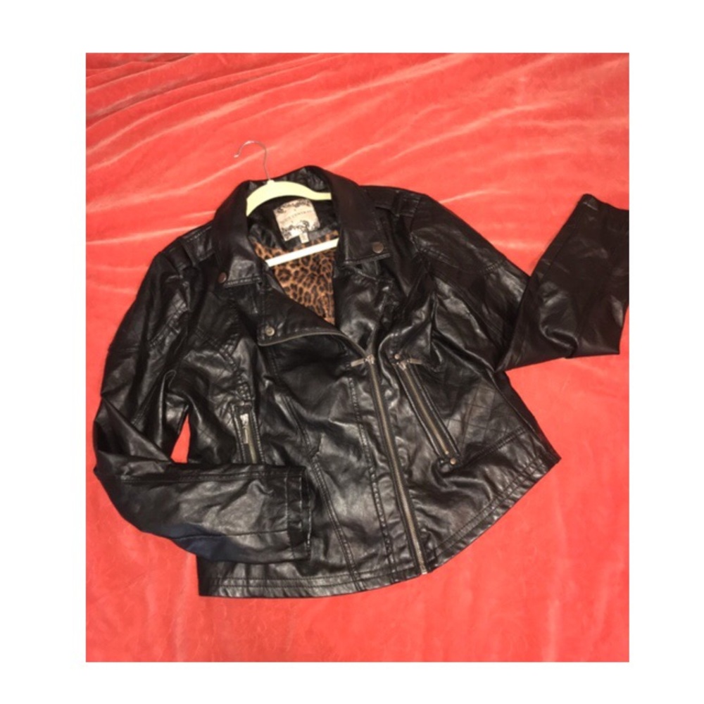 Black faux leather jacket